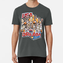 Load image into Gallery viewer, Usa Dream Team Retro Cartoon Worn Look T Shirt T Shirt Usa Dream Team Retro Cartoon Worn Look Caricature T Shirt