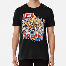 Load image into Gallery viewer, Usa Dream Team Retro Cartoon Worn Look T Shirt T Shirt Usa Dream Team Retro Cartoon Worn Look Caricature T Shirt
