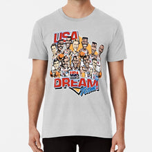 Load image into Gallery viewer, Usa Dream Team Retro Cartoon Worn Look T Shirt T Shirt Usa Dream Team Retro Cartoon Worn Look Caricature T Shirt
